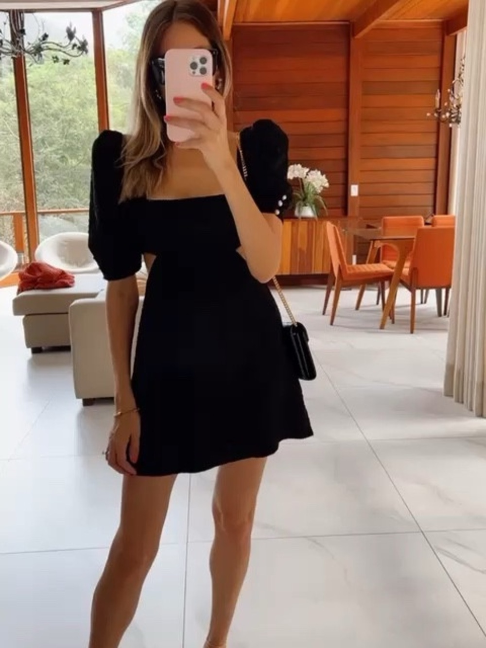 Revolve Majorelle Black Side Cutouts Mini Dress